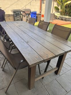 Large Farmers Table w/ 8 Chairs