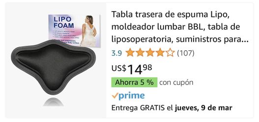 Lipo Foam Lumbal Moldee BBL ,tabla Y Faja 