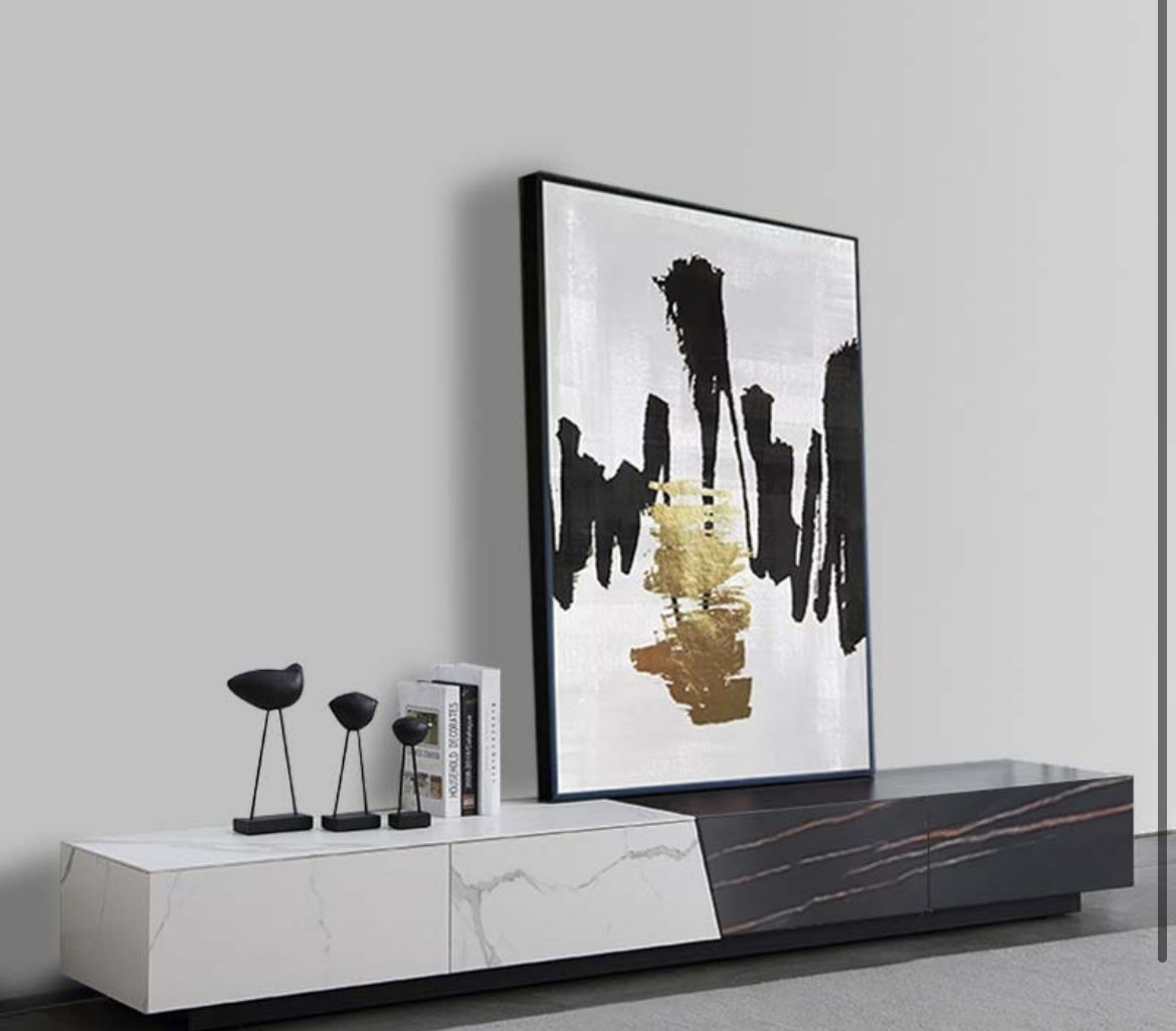 Marble Ceramic Finish Accent Cabinet Side Tv Cabinet Stand