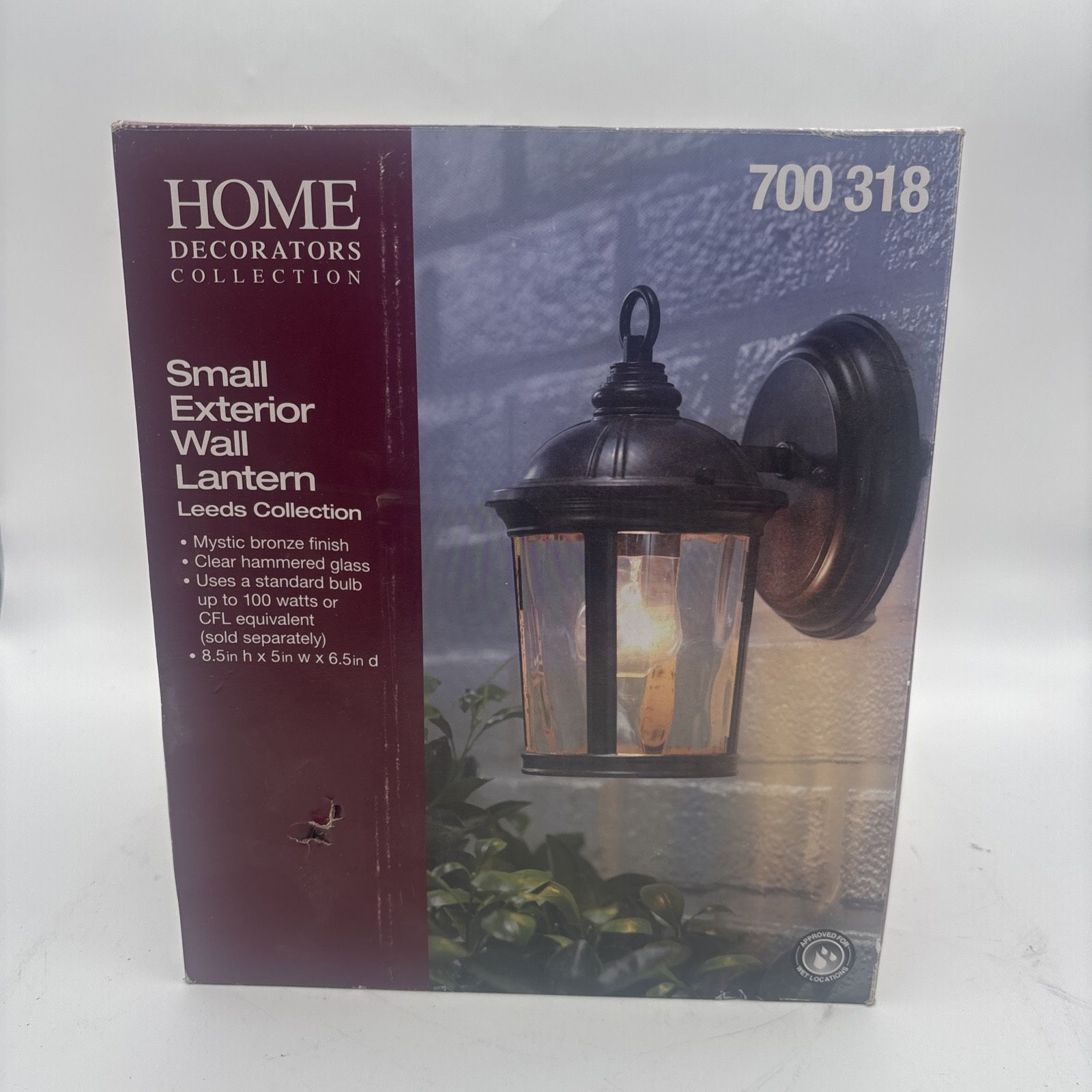 Home Decorators Small Outdoor Wall Lantern 8.5” 700 318 Bronze finish 100 watts