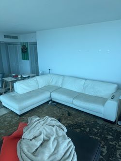 White leather couch