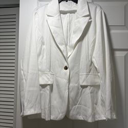 Women's white blazer, size XXL