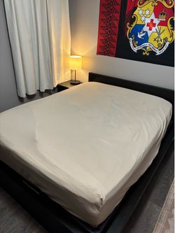 Queen size frame + mattress + box spring
