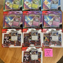 Prismatic Evolutions Tech Sticker Collection (LOT OF 6) & Destined Rivals 3-Pack Blister (LOT OF 4)