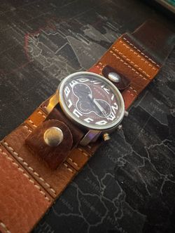 Fossil Men’s Leather Cuff Watch – Brown Vintage Style $20