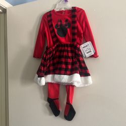 12 M Holiday Minnie outfit 3 Piece