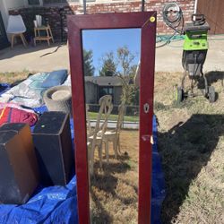 Hanging Jewelry Armoire Mirror Door Wall Large