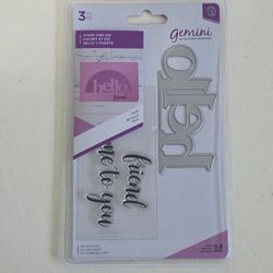 Gemini by Crafter's Companion 3pc Hello Stamp and Die Set