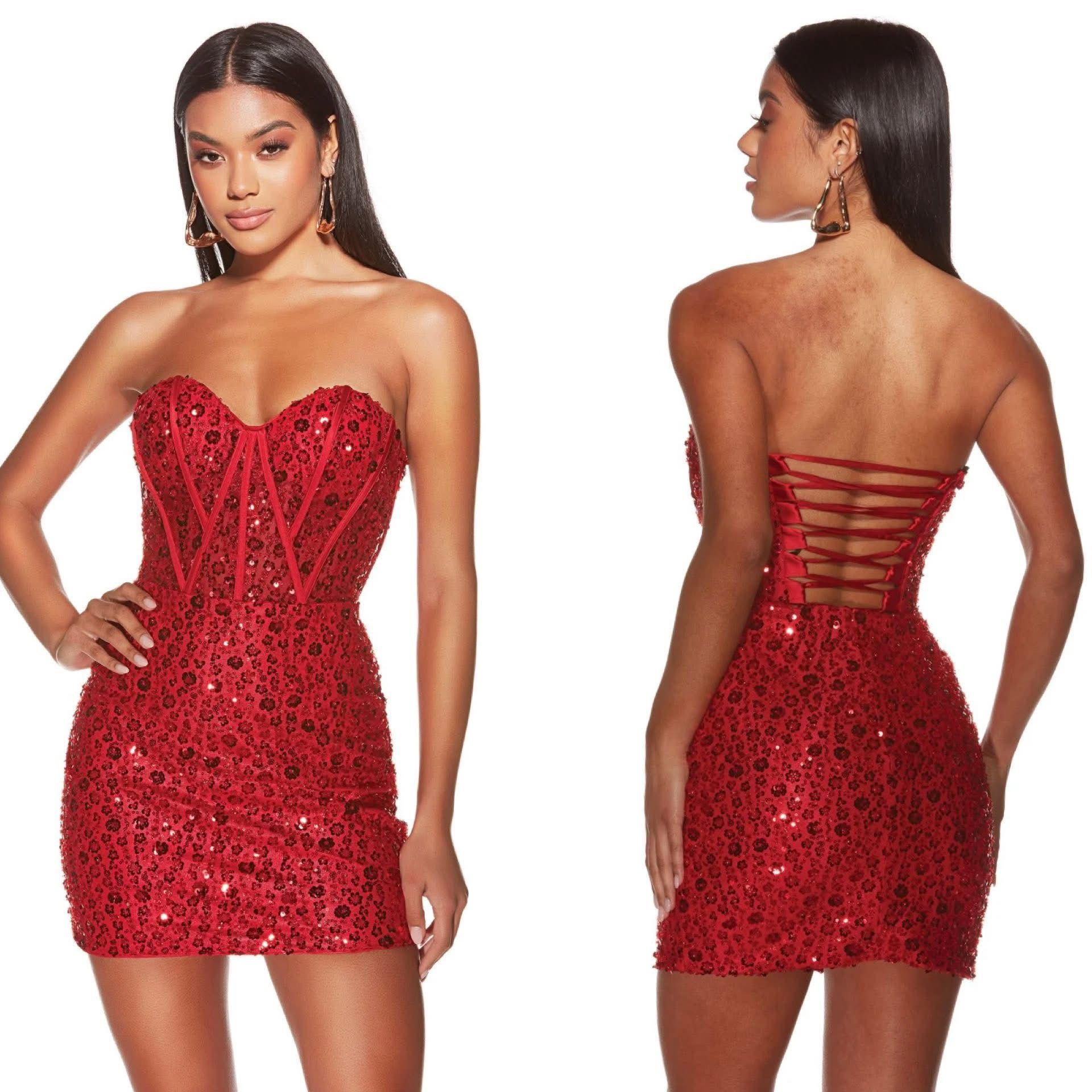 New With Tags Alyce Paris Sequin Corset Bodice Short Formal Dress & Homecoming Dress $79.99