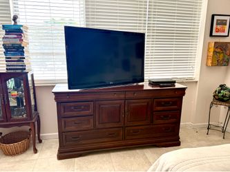 Wood bedroom dresser and night stand