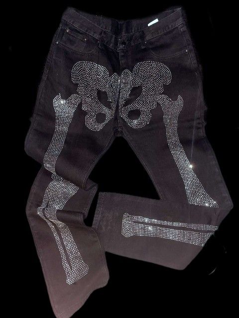 MNML Men's Black and Silver Jeans