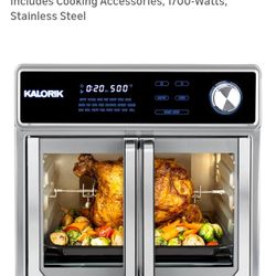 Kalorik Air Fryer Grill Max Series 26-Quart Stainless Steel W/Accessories And Cookbooks