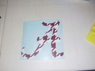 4" double color over layer vinyl die cut decal.