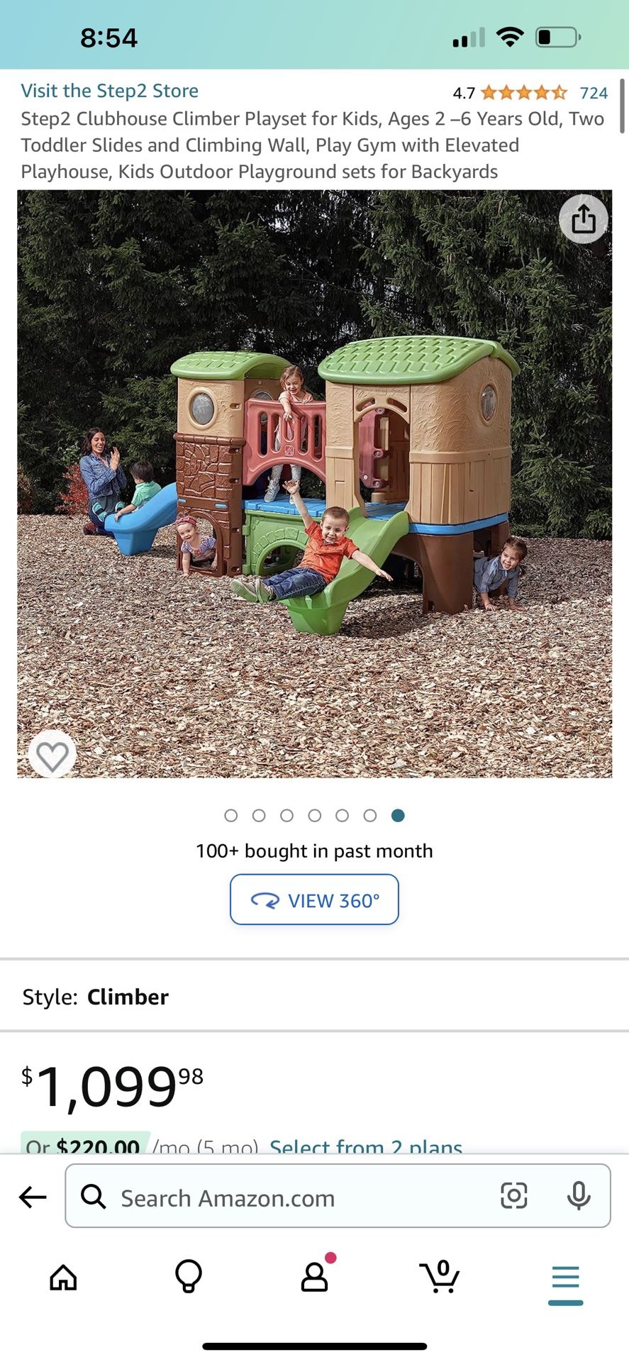 Step2 Clubhouse Climber Playset for Kids, Ages 2 –6 Years Old, Two Toddler Slides and Climbing Wall, Play Gym with Elevated Playhouse, Kids Outdoor Pl