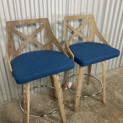 Charlotte High-Back Counter Stools – Set of 2 (Available in 24”, 27”, & 30” Seat Heights) ✨