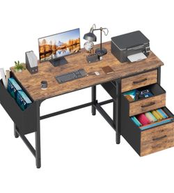 Computer Desk with Drawers and Storage with monitor