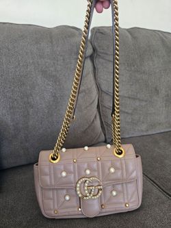 Authentic Gucci
Beige Quilted Leather Marmont Mini Shoulder Bag
