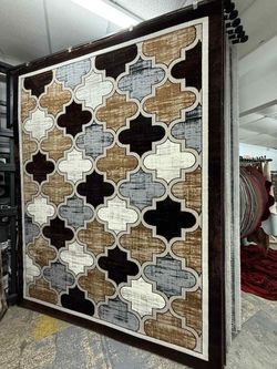 Large Area Rug Moroccan Trellis Pattern