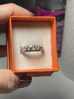 Silver Ring With Blue Stones