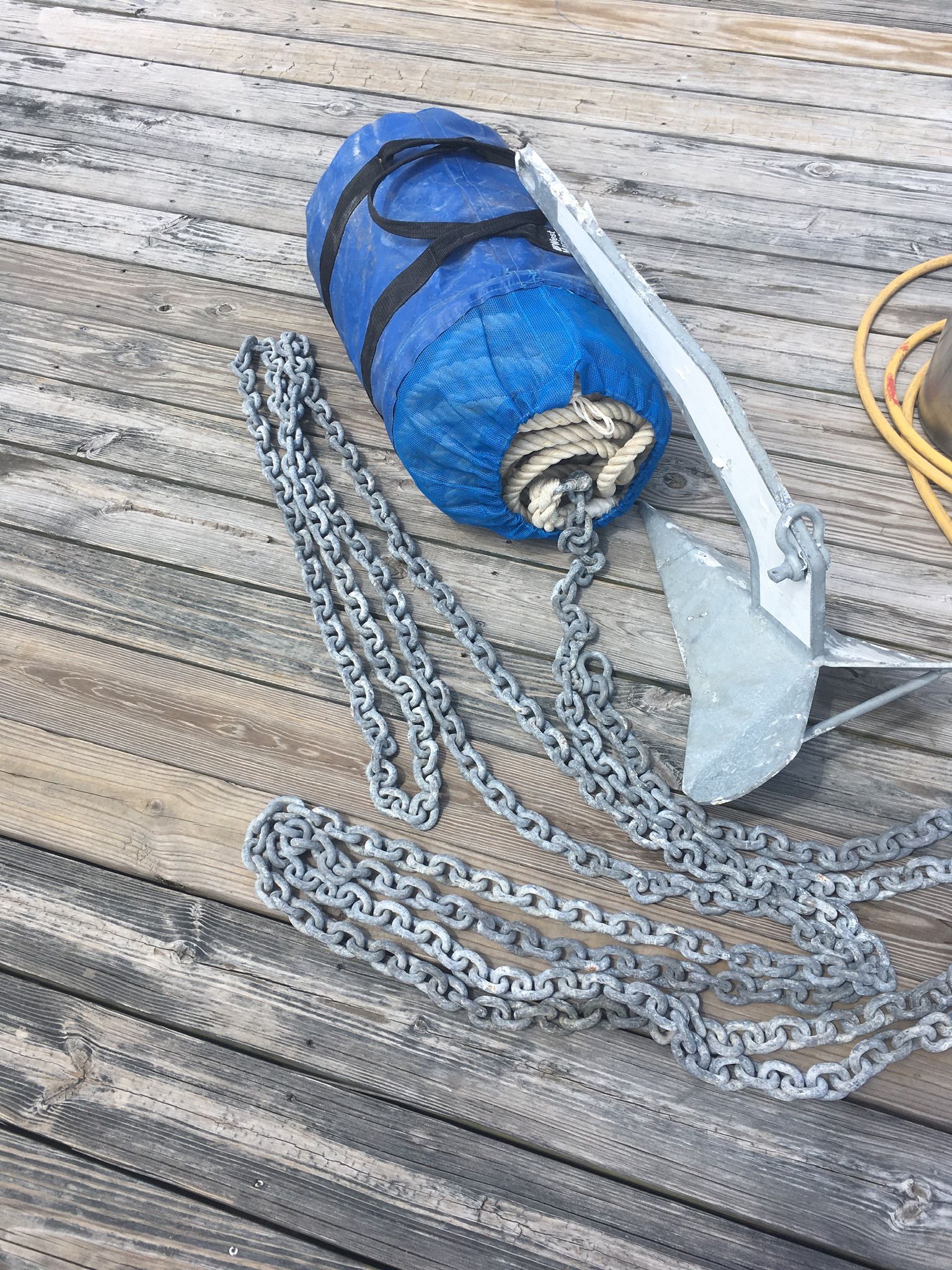 Photo Anchor, Chain, Rode And Bag From 48 Sailboat.