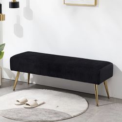 Black And Gold Ottoman Bench