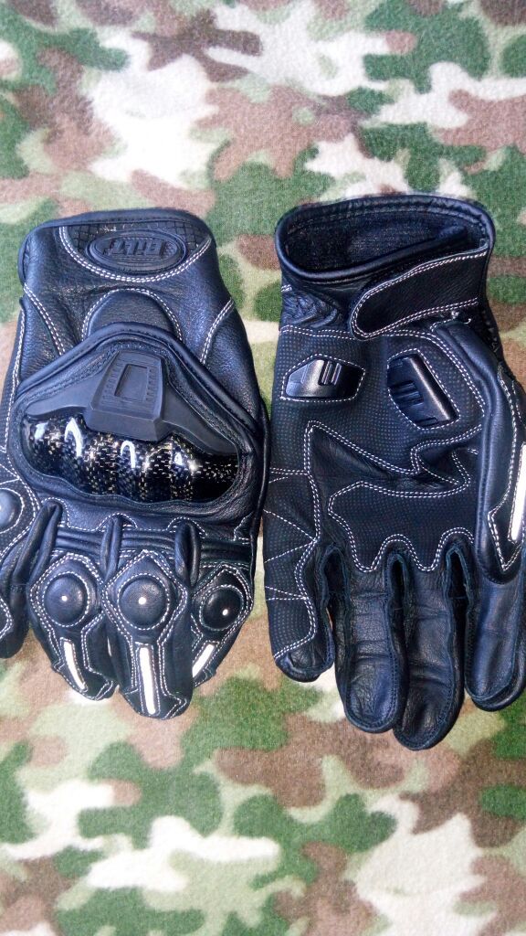 BiLT "Trophy" Leather Motorcycle Gloves / Size Large