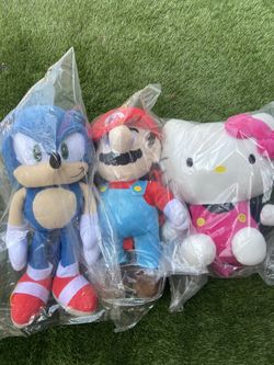 Sonic Mario Or Hello Kitty Plush Backpack 