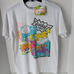 New Nickelodeon Rugrats Womens Size Medium Graphic Print Retro "90s" Tshirt. 