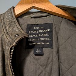Lucky Brand Black Label Distressed Leather Jacket M
