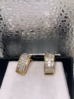 18k yellow gold cluster earrings