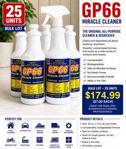 GP66 Miracle Cleaner/Degreaser  Bulk Lot 25 Sealed Bottles