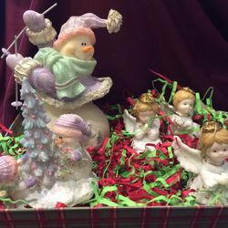 Angel And Snowmen Christmas Gift Basket