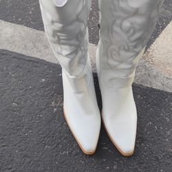 White Leather Boots