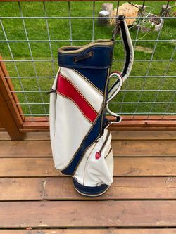 Vintage acushnet full leather golf bag