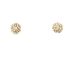 1/2ctw Diamond Cluster 10k Yellow Gold Earrings 3.5 Grams 11054750