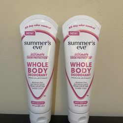 2pack Summer's Eve, Whole Body Deodorant for Women, Ultimate Odor Control, Simply Sensitive, 3 Fl Oz