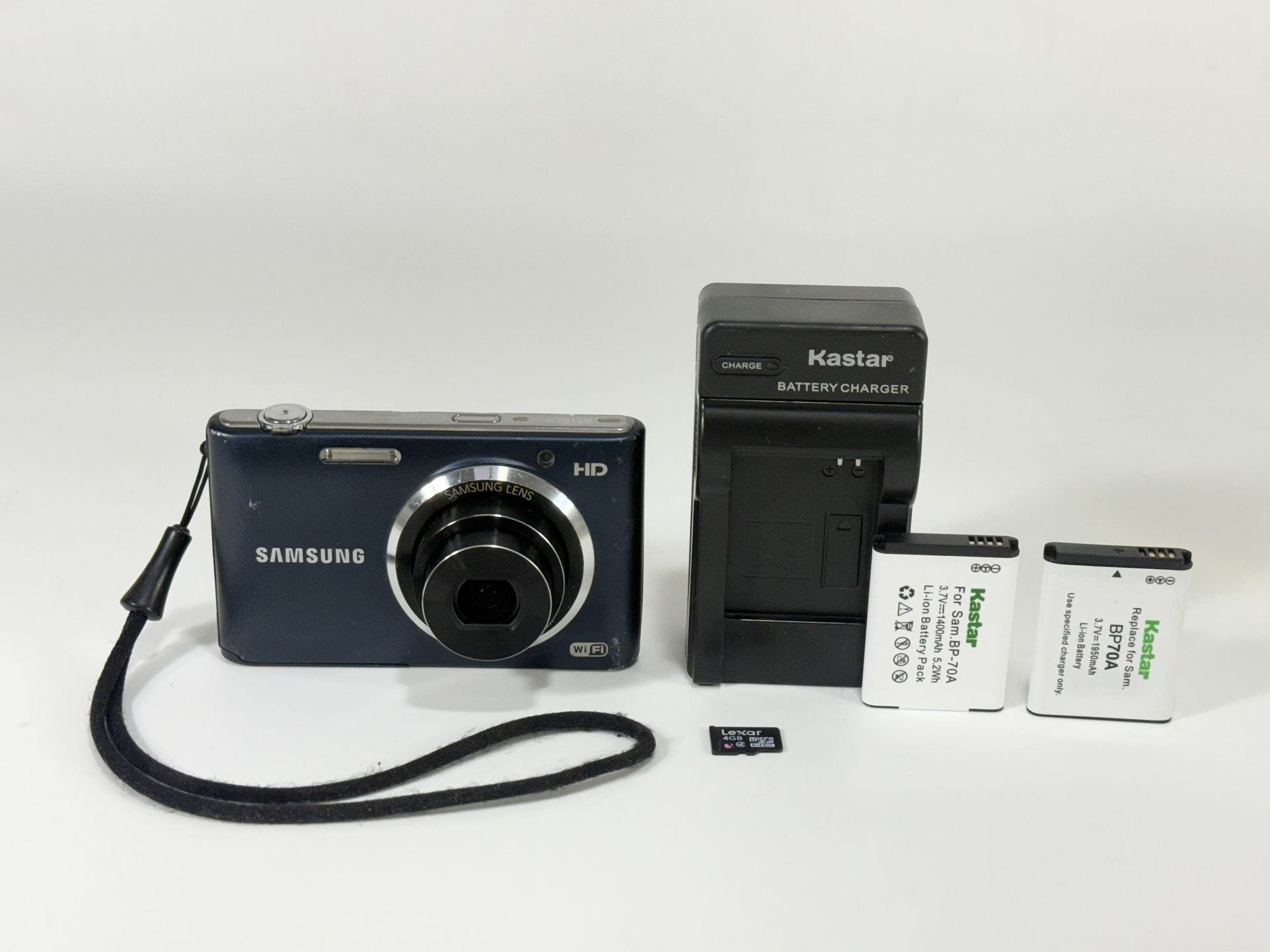Samsung ST150F ~ 16.1MP Blue Digital Camera with Smart Wi-Fi & 5X Zoom ~ WORK