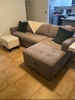 Gray Sleeper Sectional Sofa