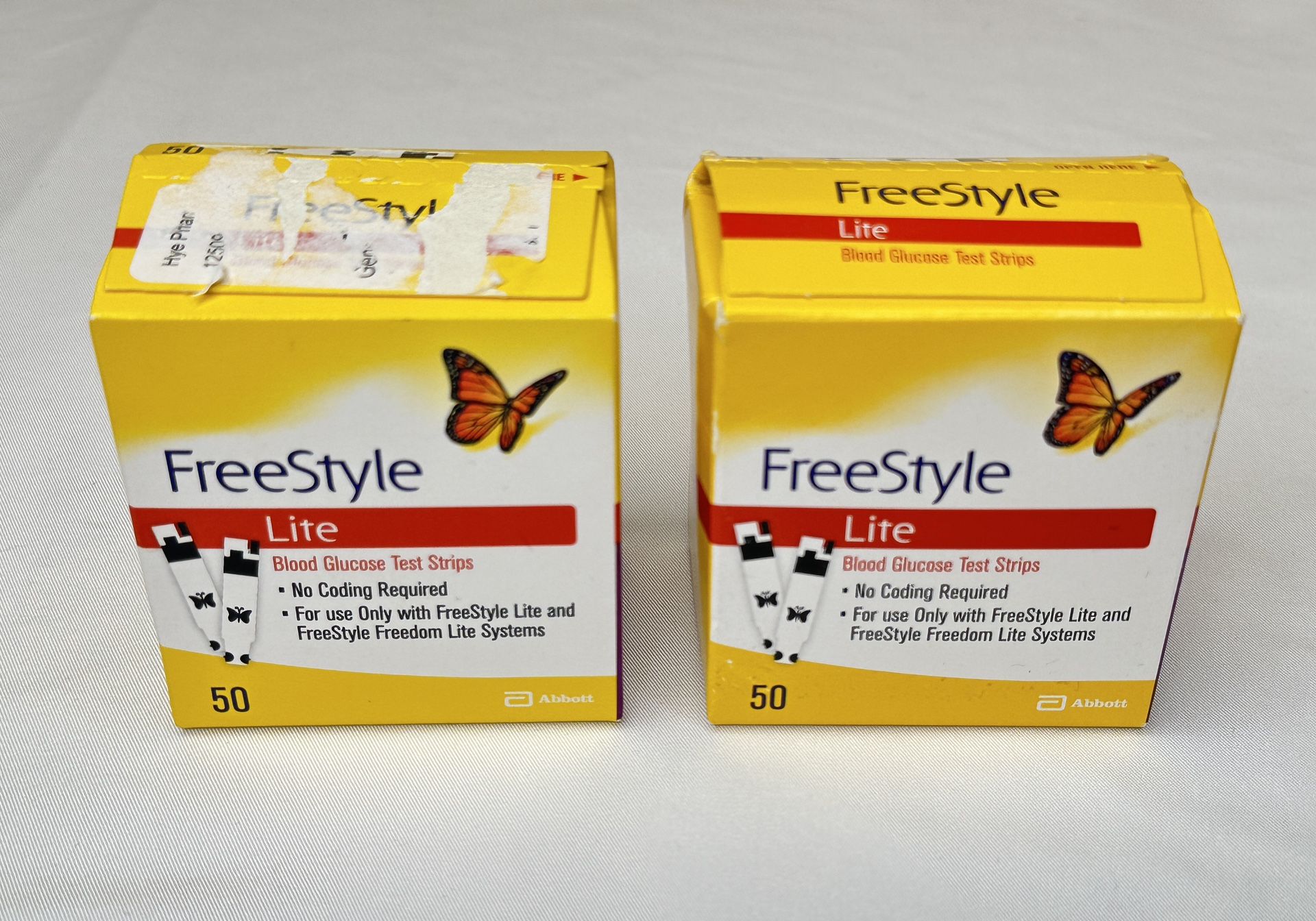 LOT OF 2 Freestyle Lite Blood Glucose Test Strips - 50 Count Each Box Exp: 08.2005 / 2006