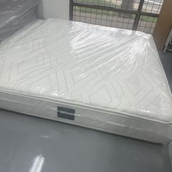 KING SIZE SHIFMAN HANDMADE DOUBLE SIDED MATTRESS & BOX SPRINGS BED SET