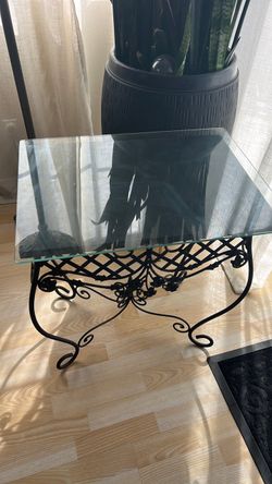 Glass Top Wrought Iron Coffee Table