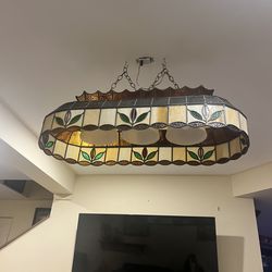 Vintage  stained glass 1962  pool table  light