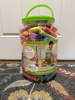 Spark Create Imagine Foam Peg Building Blocks, 100 Pieces, Baby and Toddler Toys