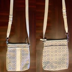 COACH SIGNATURE CROSSBODY BAG BLUE & BEIGE