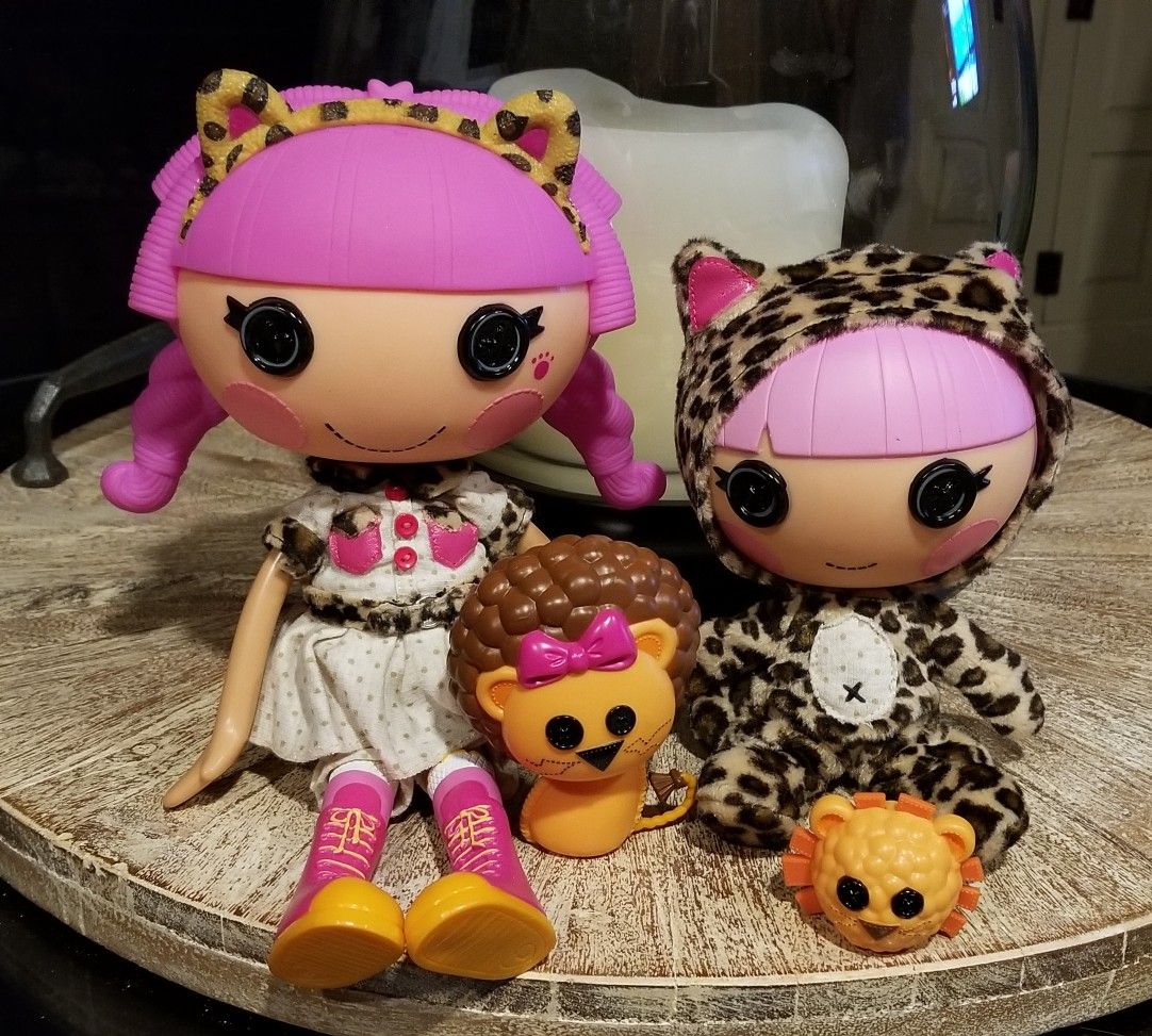 LALALOOPSY DOLLS SET. Sisters KAT JUNGLE ROAR & WHISKERS LION'S ROAR