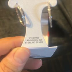 Diamond Earrings Sterling Silver