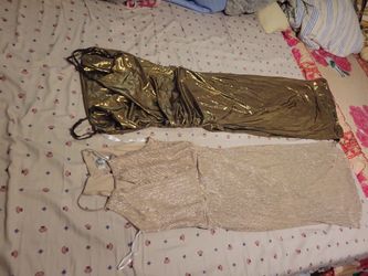 2 Gold Medium Dresses $20