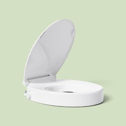BIGCOW Raised Toilet Seat with Bidet for Seniors, Round, Adds 3 Inches
Non-Electric Bidet,Soft Close, Adjustable Water Pressure,Stainless Steel Inlet
