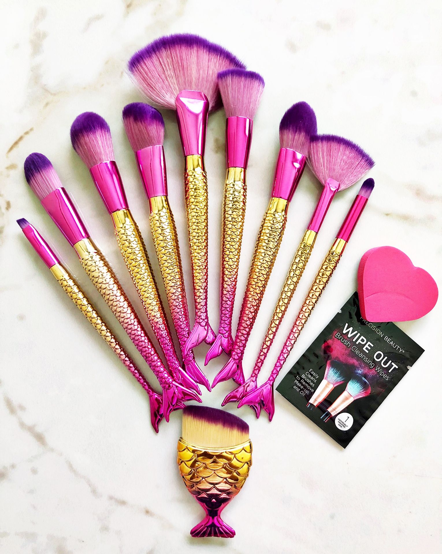 Pink mermaid set!! 10 brushes 🧜‍♀️💕