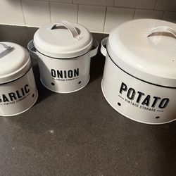 Tin Vented Storage For Potato, Onion, And Garlic 